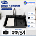 PORTO KITCHEN SINK SS HP-7545-LYH SMART SET CARBON BLACK 750x450x220 MM